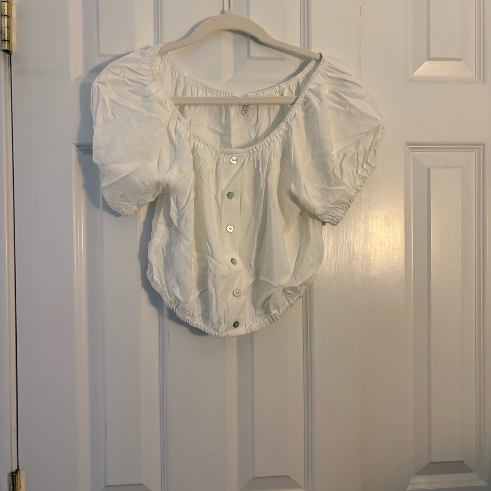 Elegant White Puff Sleeve Blouse